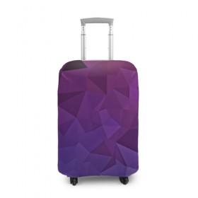Чехол для чемодана 3D с принтом Фиолетовые грани , 86% полиэфир, 14% спандекс | двустороннее нанесение принта, прорези для ручек и колес | abstract | abstraction | color | geometry | mirror | polygon | абстракция | геометрия | грани | линии | полигоны | сочетания | стекло | треугольники