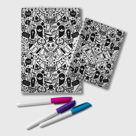Блокнот с принтом Tokyo Tattoo Sticker Bomb , 100% бумага | 48 листов, плотность листов — 60 г/м2, плотность картонной обложки — 250 г/м2. Листы скреплены удобной пружинной спиралью. Цвет линий — светло-серый
 | Тематика изображения на принте: casual | design | pattern | ray ban | skull | street | texture | urban | дизайн | индеец | мода | очки | повтор | принт | стикербомб | стикеры | тату | текстура | узор | улица | хулиган | череп | шляпа