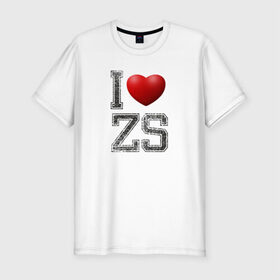 Мужская футболка премиум с принтом I love ZS , 92% хлопок, 8% лайкра | приталенный силуэт, круглый вырез ворота, длина до линии бедра, короткий рукав | zack snyder | зак снайдер | я люблю зс