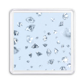 Магнит 55*55 с принтом Flying diamonds , Пластик | Размер: 65*65 мм; Размер печати: 55*55 мм | beautiful | blue | brilliant | diamond | diamonds | mineral | minerals | purple | stone | stones | white | белый | богатство | бриллиант | бриллианты | камень | камни | красивое | красота | минерал | минералы