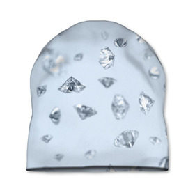 Шапка 3D с принтом Flying diamonds , 100% полиэстер | универсальный размер, печать по всей поверхности изделия | beautiful | blue | brilliant | diamond | diamonds | mineral | minerals | purple | stone | stones | white | белый | богатство | бриллиант | бриллианты | камень | камни | красивое | красота | минерал | минералы