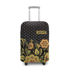 Чехол для чемодана 3D с принтом Россия , 86% полиэфир, 14% спандекс | двустороннее нанесение принта, прорези для ручек и колес | роспись | россия | хохлома | цветы | я русский
