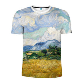 Мужская футболка 3D спортивная с принтом Ван Гог Картина , 100% полиэстер с улучшенными характеристиками | приталенный силуэт, круглая горловина, широкие плечи, сужается к линии бедра | картина | лето | масло | мировой шедевр | пейзаж