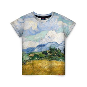 Детская футболка 3D с принтом Ван Гог Картина , 100% гипоаллергенный полиэфир | прямой крой, круглый вырез горловины, длина до линии бедер, чуть спущенное плечо, ткань немного тянется | картина | лето | масло | мировой шедевр | пейзаж