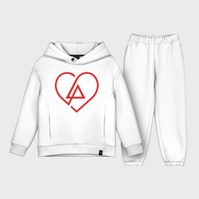 Детский костюм хлопок Oversize с принтом Linkin Park Heart ,  |  | Тематика изображения на принте: bennington | chester | hip hop | linkin | mike | music | park | punk | rap | rip | rock | shinoda | song | альтернатива | беннингтон | гитара | группа | жизнь | звук | концерт | линкин | майк | метал | музыка | панк | парк | песня | рок | рэп | х