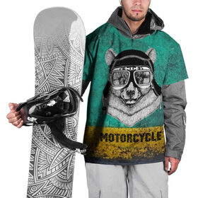 Накидка на куртку 3D с принтом Мотоцикл медведь , 100% полиэстер |  | Тематика изображения на принте: 3d | motor bicycle | motorbike | motorcycle | авто | автомобильные | водитель | механик | мотоциклист | очки