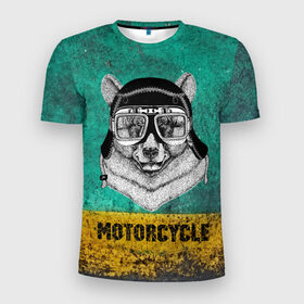 Мужская футболка 3D спортивная с принтом Мотоцикл медведь , 100% полиэстер с улучшенными характеристиками | приталенный силуэт, круглая горловина, широкие плечи, сужается к линии бедра | 3d | motor bicycle | motorbike | motorcycle | авто | автомобильные | водитель | механик | мотоциклист | очки
