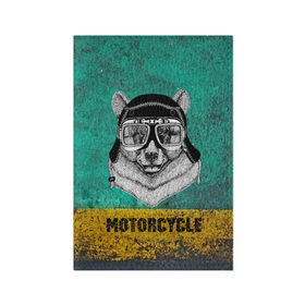 Обложка для паспорта матовая кожа с принтом Мотоцикл медведь , натуральная матовая кожа | размер 19,3 х 13,7 см; прозрачные пластиковые крепления | Тематика изображения на принте: 3d | motor bicycle | motorbike | motorcycle | авто | автомобильные | водитель | механик | мотоциклист | очки