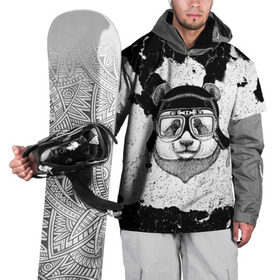 Накидка на куртку 3D с принтом Панда Гонщик , 100% полиэстер |  | 3d | motor bicycle | motorbike | motorcycle | авто | автомобильные | водитель | животные | кот | механик | мотоциклист | очки | панда