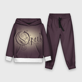 Детский костюм 3D (с толстовкой) с принтом Opeth logo ,  |  | death | logo | metal | music | opeth | группа | лого | метал