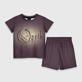 Детский костюм с шортами 3D с принтом Opeth logo ,  |  | death | logo | metal | music | opeth | группа | лого | метал