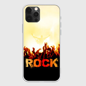 Чехол для iPhone 12 Pro Max с принтом Rock концерт , Силикон |  | rock | в толпу | гитара | группа | дым | жанр | концерт | металл | музыка | надпись | панк | певец | песня | прыжок | рок | рок н рол | руки | стиль | хард | хой | я люблю рок