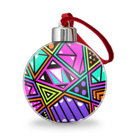 Ёлочный шар с принтом Geometry , Пластик | Диаметр: 77 мм | геометрия | подарок | прикол | принт | яркий