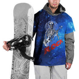 Накидка на куртку 3D с принтом Мертвый гитарист , 100% полиэстер |  | Тематика изображения на принте: rock | гитара | скелет | я люблю рок