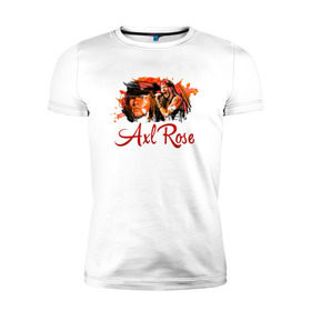Мужская футболка премиум с принтом Axl Rose , 92% хлопок, 8% лайкра | приталенный силуэт, круглый вырез ворота, длина до линии бедра, короткий рукав | Тематика изображения на принте: axl | guns | music | rock | rose | roses | аксель | арт | музыка | рок | роуз