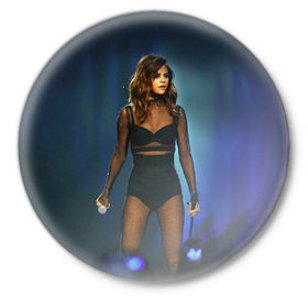 Значок с принтом Selena Gomez ,  металл | круглая форма, металлическая застежка в виде булавки | Тематика изображения на принте: selena gomez