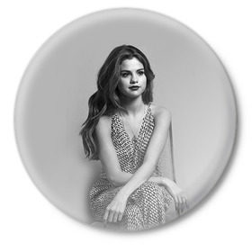 Значок с принтом Selena Gomez ,  металл | круглая форма, металлическая застежка в виде булавки | Тематика изображения на принте: selena gomez