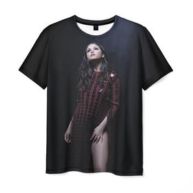 Мужская футболка 3D с принтом Selena Gomez , 100% полиэфир | прямой крой, круглый вырез горловины, длина до линии бедер | Тематика изображения на принте: selena gomez
