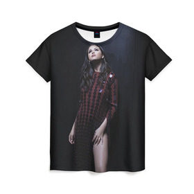 Женская футболка 3D с принтом Selena Gomez , 100% полиэфир ( синтетическое хлопкоподобное полотно) | прямой крой, круглый вырез горловины, длина до линии бедер | selena gomez