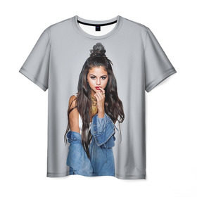 Мужская футболка 3D с принтом Selena Gomez , 100% полиэфир | прямой крой, круглый вырез горловины, длина до линии бедер | Тематика изображения на принте: 