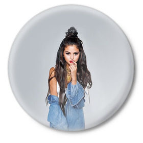 Значок с принтом Selena Gomez ,  металл | круглая форма, металлическая застежка в виде булавки | Тематика изображения на принте: 