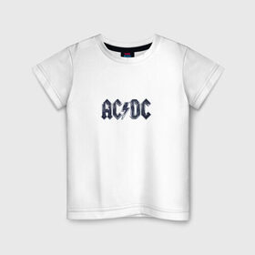Детская футболка хлопок с принтом AC/DC , 100% хлопок | круглый вырез горловины, полуприлегающий силуэт, длина до линии бедер | Тематика изображения на принте: ас | группа | дс | логотип | музыка | печни | рок