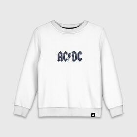 Детский свитшот хлопок с принтом AC/DC , 100% хлопок | круглый вырез горловины, эластичные манжеты, пояс и воротник | Тематика изображения на принте: ас | группа | дс | логотип | музыка | печни | рок