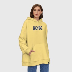 Худи SuperOversize хлопок с принтом AC/DC , 70% хлопок, 30% полиэстер, мягкий начес внутри | карман-кенгуру, эластичная резинка на манжетах и по нижней кромке, двухслойный капюшон
 | ас | группа | дс | логотип | музыка | печни | рок