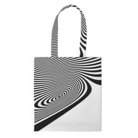 Сумка 3D повседневная с принтом Black&White illusion , 100% полиэстер | Плотность: 200 г/м2; Размер: 34×35 см; Высота лямок: 30 см | 3d | абстракции | иллюзия | линии | полосы | черно белые