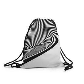 Рюкзак-мешок 3D с принтом Black&White illusion , 100% полиэстер | плотность ткани — 200 г/м2, размер — 35 х 45 см; лямки — толстые шнурки, застежка на шнуровке, без карманов и подкладки | 3d | абстракции | иллюзия | линии | полосы | черно белые