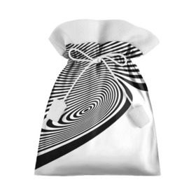 Подарочный 3D мешок с принтом Black&White illusion , 100% полиэстер | Размер: 29*39 см | Тематика изображения на принте: 3d | абстракции | иллюзия | линии | полосы | черно белые