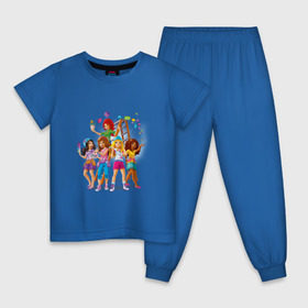 Детская пижама хлопок с принтом ЛЕГО Френдс , 100% хлопок |  брюки и футболка прямого кроя, без карманов, на брюках мягкая резинка на поясе и по низу штанин
 | Тематика изображения на принте: lego friends | андреа | лучшие подружки | миа | оливия | стефани | эмма