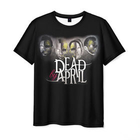 Мужская футболка 3D с принтом Dead by April , 100% полиэфир | прямой крой, круглый вырез горловины, длина до линии бедер | 