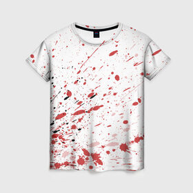 Женская футболка 3D с принтом Брызги , 100% полиэфир ( синтетическое хлопкоподобное полотно) | прямой крой, круглый вырез горловины, длина до линии бедер | 3d | абстракция | абстракция красок | арт | брызги | краска | кровь | прикольные | цветные | штрихи