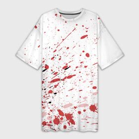 Платье-футболка 3D с принтом Брызги ,  |  | 3d | абстракция | абстракция красок | арт | брызги | краска | кровь | прикольные | цветные | штрихи