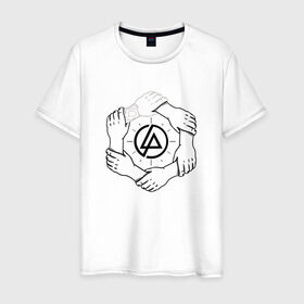 Мужская футболка хлопок с принтом Linkin Park , 100% хлопок | прямой крой, круглый вырез горловины, длина до линии бедер, слегка спущенное плечо. | 0x000000123 | chester | linkin park | линкин парк