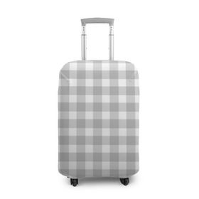 Чехол для чемодана 3D с принтом Grey squares , 86% полиэфир, 14% спандекс | двустороннее нанесение принта, прорези для ручек и колес | белый | клеточка | серый | текстура