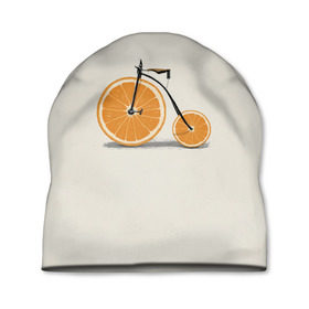 Шапка 3D с принтом Велосипед апельсин , 100% полиэстер | универсальный размер, печать по всей поверхности изделия | апельсин | велосипед