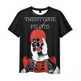 Мужская футболка 3D с принтом Twenty one pilots , 100% полиэфир | прямой крой, круглый вырез горловины, длина до линии бедер | rock | t.o.p. | top | twenty one pilots | рок