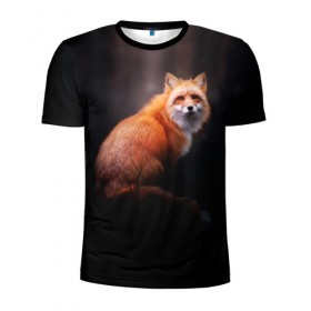 Мужская футболка 3D спортивная с принтом Лис , 100% полиэстер с улучшенными характеристиками | приталенный силуэт, круглая горловина, широкие плечи, сужается к линии бедра | forest | fox | лес | лис | лиса | лисица | лисичка