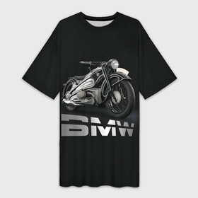 Платье-футболка 3D с принтом Мотоцикл BMW ,  |  | bmw | байк | блатной | бмв | бумер | бэха | зверь | иномарка | колеса | концерн | красивый | крутой | марка немецкий | мотоцикл | надпись | прикольный | ретро | старый