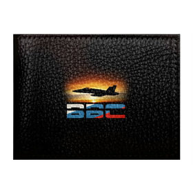 Обложка для студенческого билета с принтом Истребитель ВВС на закате , натуральная кожа | Размер: 11*8 см; Печать на всей внешней стороне | Тематика изображения на принте: самолет