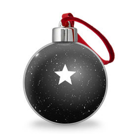 Ёлочный шар с принтом Super Star , Пластик | Диаметр: 77 мм | black | milk | блэк | брызги | звезда | милк | текстура | узор