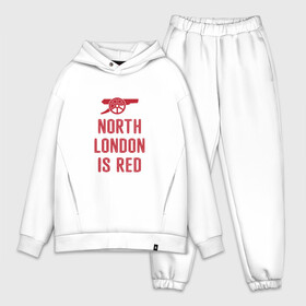 Мужской костюм хлопок OVERSIZE с принтом North London is Red ,  |  | arsenal | football | арсенал | лондон | спорт | футбол