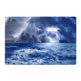 Магнитный плакат 3Х2 с принтом Шторм , Полимерный материал с магнитным слоем | 6 деталей размером 9*9 см | Тематика изображения на принте: брызги | буря | вода | волны | гроза | капли | красивое | молния | море | непогода | океан | природа | синее | стихия | тучи