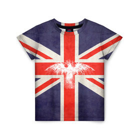 Детская футболка 3D с принтом Флаг Англии с белым орлом , 100% гипоаллергенный полиэфир | прямой крой, круглый вырез горловины, длина до линии бедер, чуть спущенное плечо, ткань немного тянется | london | англия | белый | брызги | великобритания | империя | клякса | крылья | лондон | необычный | объеденное королевство | орел | птица | символ | сокол | туманный альбион | флаг