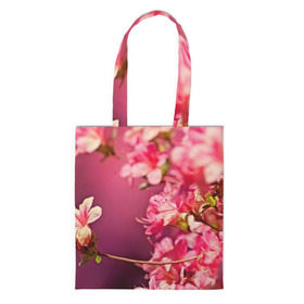 Сумка 3D повседневная с принтом Сакура , 100% полиэстер | Плотность: 200 г/м2; Размер: 34×35 см; Высота лямок: 30 см | 3d | flower | nature | pink | sakura | весна | деревья | природа | розовый | сакура | цветы | япония