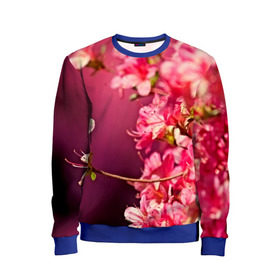 Детский свитшот 3D с принтом Сакура , 100% полиэстер | свободная посадка, прямой крой, мягкая тканевая резинка на рукавах и понизу свитшота | Тематика изображения на принте: 3d | flower | nature | pink | sakura | весна | деревья | природа | розовый | сакура | цветы | япония