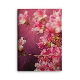 Обложка для автодокументов с принтом Сакура , натуральная кожа |  размер 19,9*13 см; внутри 4 больших “конверта” для документов и один маленький отдел — туда идеально встанут права | 3d | flower | nature | pink | sakura | весна | деревья | природа | розовый | сакура | цветы | япония