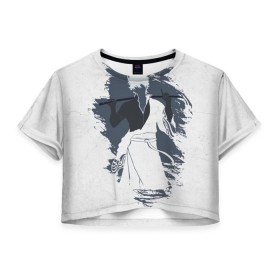 Женская футболка 3D укороченная с принтом Gintama , 100% полиэстер | круглая горловина, длина футболки до линии талии, рукава с отворотами | gintama | gintoki | sakata | гинтама | гинтоки | саката